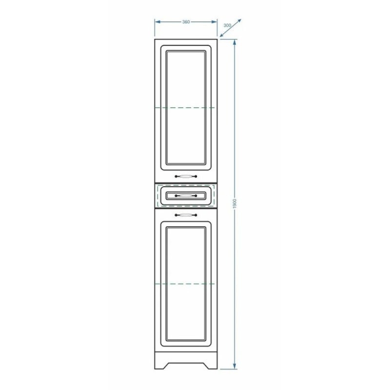 Пенал Stella Polar Кармела 36 SP-00000191, 36 см, напольный, ольха белая