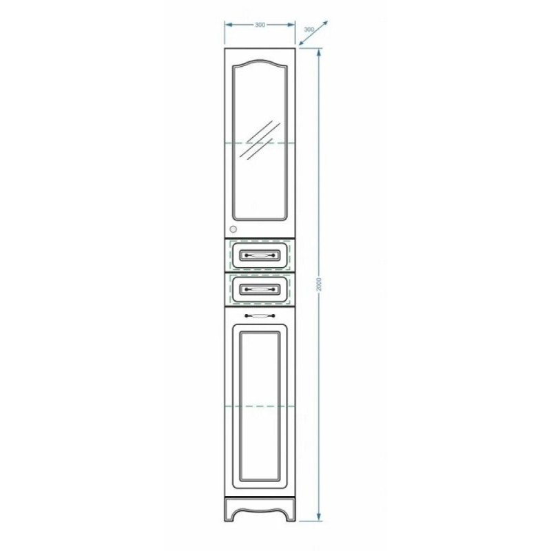 Пенал Stella Polar Кармела 30 SP-00000192, 30 см, напольный, ольха белая