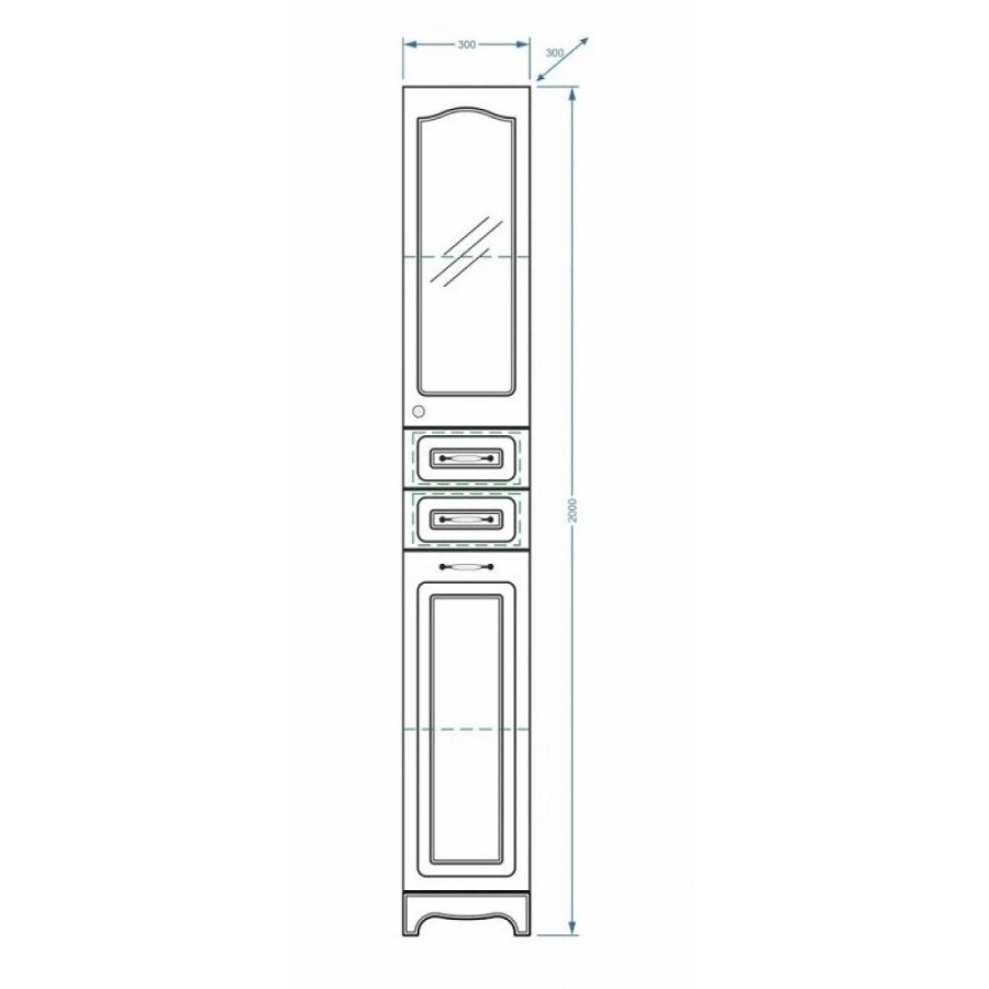 Пенал Stella Polar Кармела 30 SP-00000192, 30 см, напольный, ольха белая