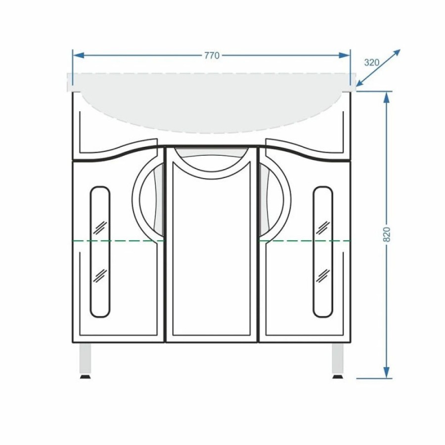 Тумба под раковину Stella Polar Сильва 80 SP-00000202, 80 см, напольная, белая