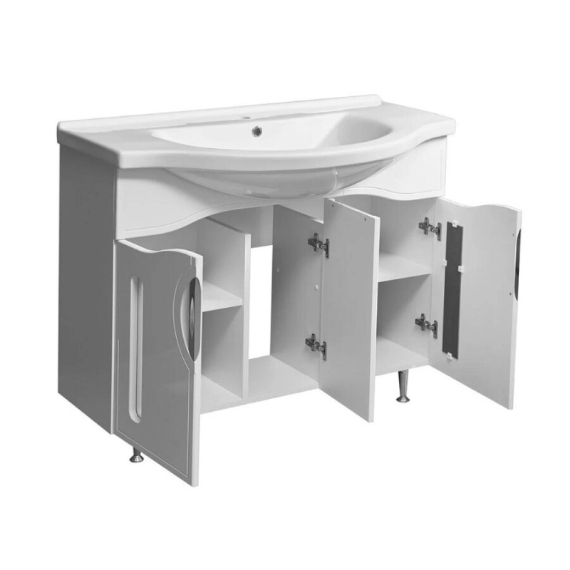 Тумба под раковину Stella Polar Сильва 100 SP-00000204, 100 см, напольная, белая