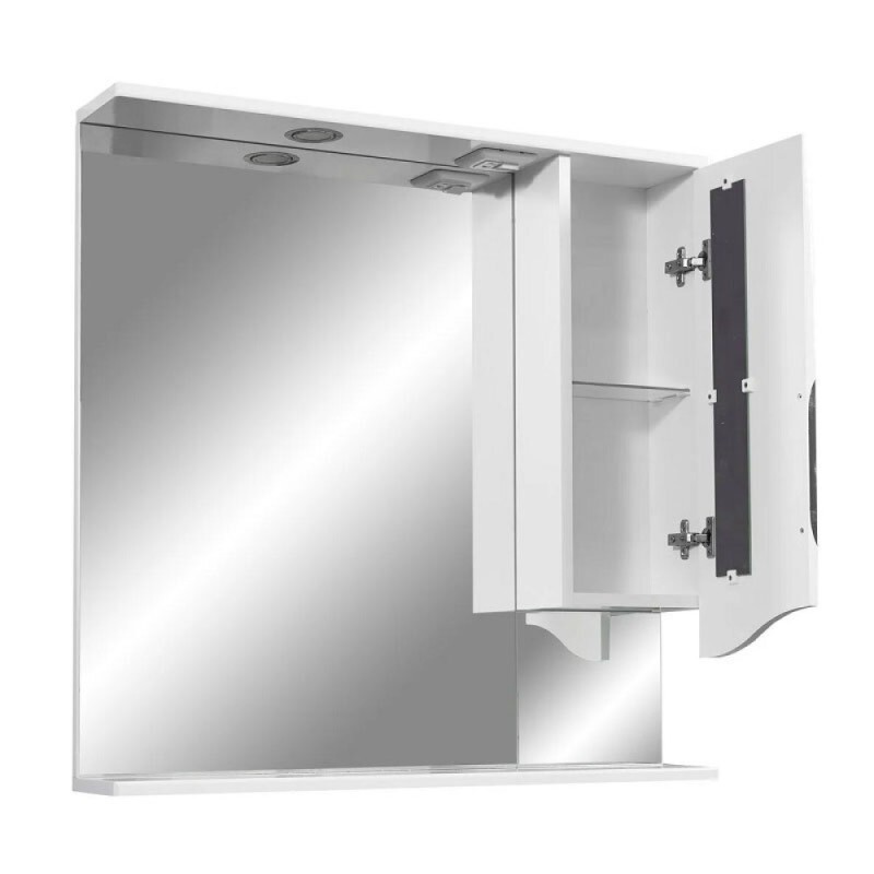 Зеркальный шкаф Stella Polar Сильва 80/C SP-00000206, 80 см, правый, с подсветкой, белый