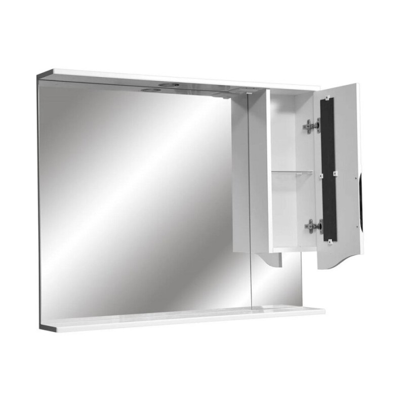 Зеркальный шкаф Stella Polar Сильва 100/C SP-00000207, 100 см, подвесной, с подсветкой, правый, белый