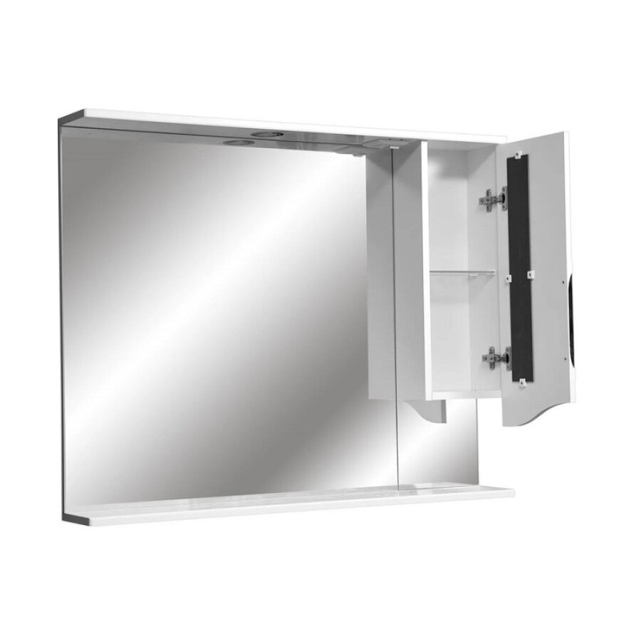 Зеркальный шкаф Stella Polar Сильва 100/C SP-00000207, 100 см, подвесной, с подсветкой, правый, белый