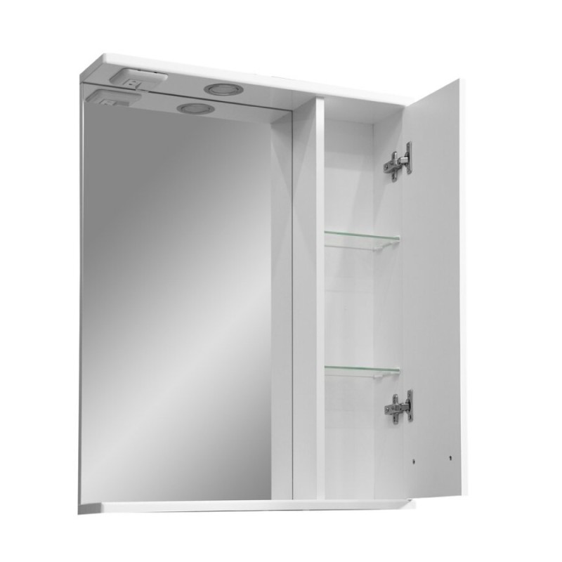 Зеркальный шкаф Stella Polar Фиора 55/C SP-00000209, 55 см, подвесной,правый, с подсветкой, белый