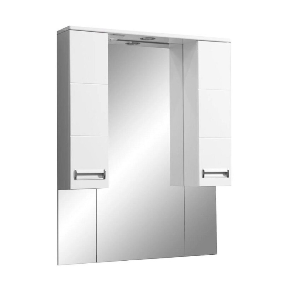 Зеркальный шкаф Stella Polar Фиора 80/C SP-00000210, 80 см, подвесной, с подсветкой, белый