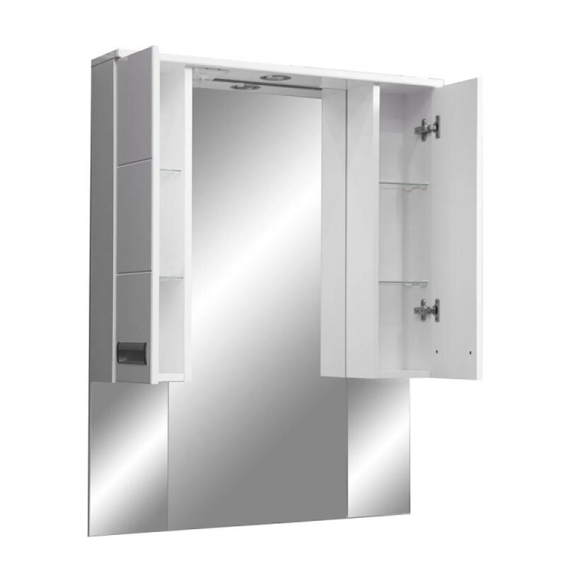 Зеркальный шкаф Stella Polar Фиора 80/C SP-00000210, 80 см, подвесной, с подсветкой, белый