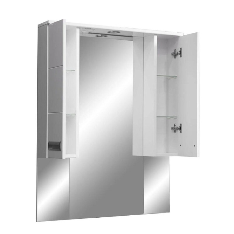 Зеркальный шкаф Stella Polar Фиора 80/C SP-00000210, 80 см, подвесной, с подсветкой, белый
