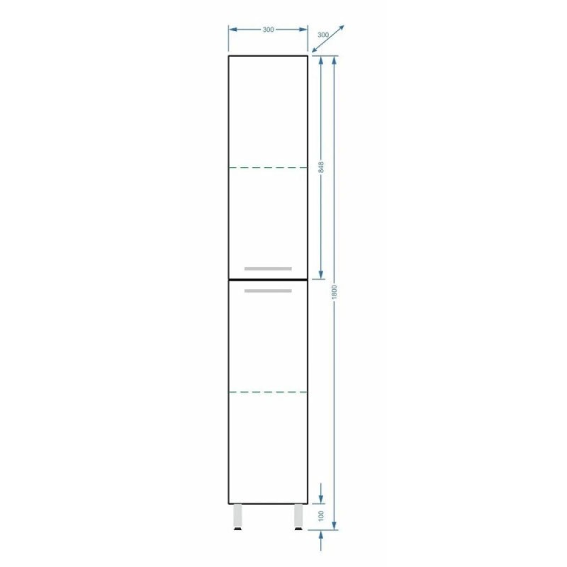 Пенал Stella Polar Ванесса 30 SP-00000216, 30 см, напольный, белый