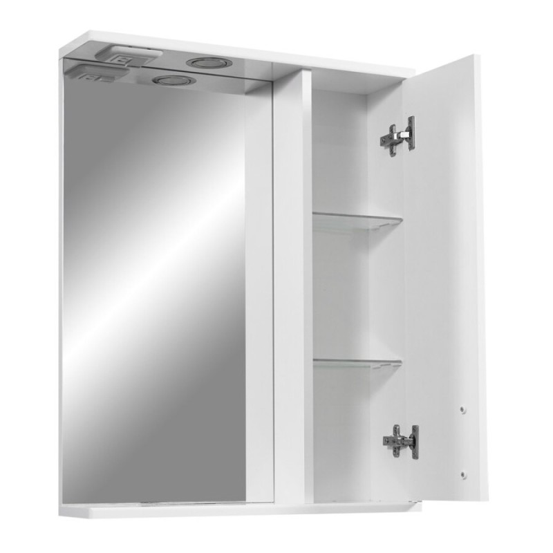 Зеркальный шкаф Stella Polar Фантазия 55/C SP-00000224, 55 см, подвесной, правый, с подсветкой, белый