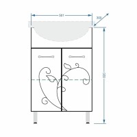 Тумба под раковину Stella Polar Фантазия 55 SP-00000227, 55 см, напольная, белая