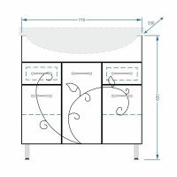 Тумба под раковину Stella Polar Фантазия 80 SP-00000229, 80 см, напольная, белы