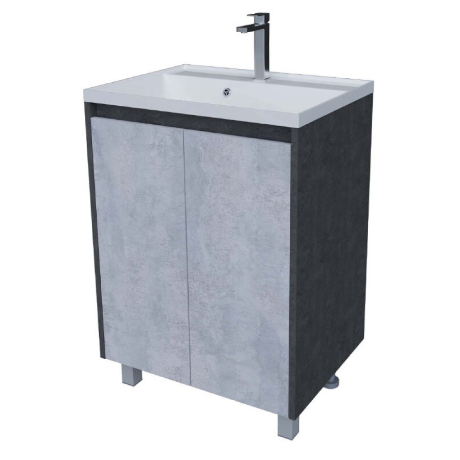 Тумба под раковину Stella Polar Кибела 70, напольная, цемент, SP-00001046