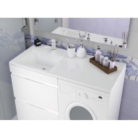Раковина Stella Polar Мадлен L/R, 105.3 х 48.5 см, для установки над стиральной машиной, белая, SP-00001367