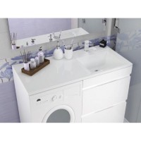Раковина Stella Polar Мадлен L/R, 105.3 х 48.5 см, для установки над стиральной машиной, белая, SP-00001368