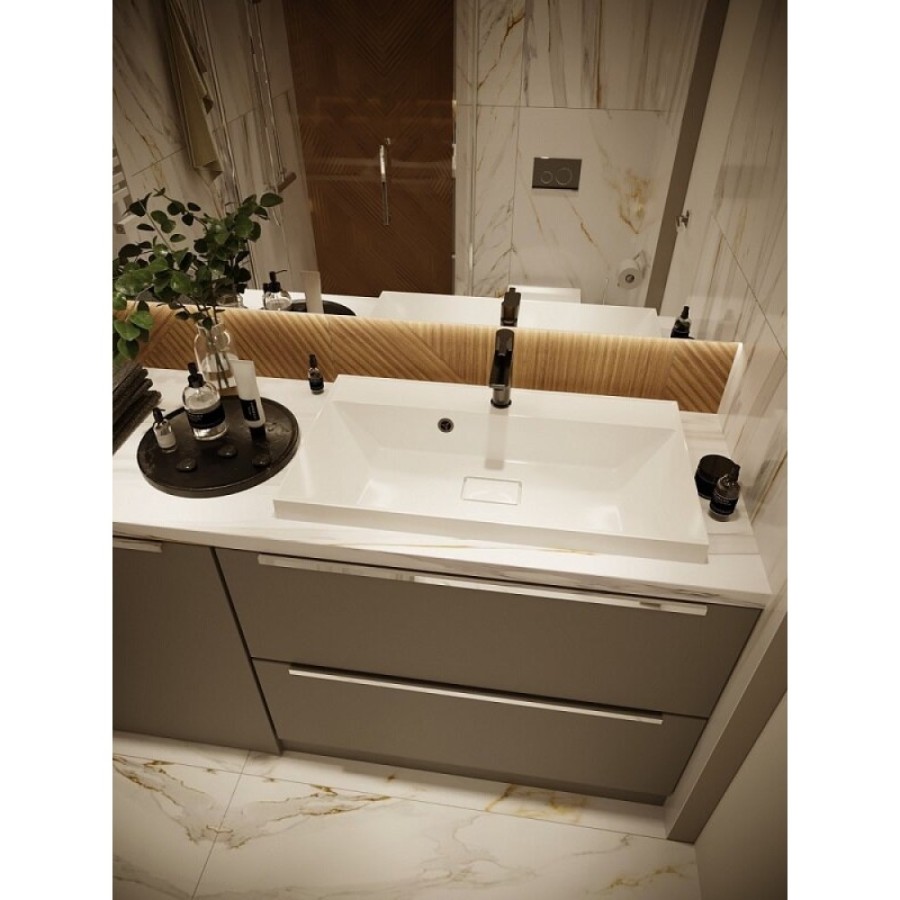 Раковина Stella Polar Бриз SP-00001480, 80 см, искусственный камень, белый