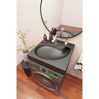 Раковина Stella Polar Шебби SP-00001486, 60 см, над стиральной машиной, искусственный камень , черный матовый