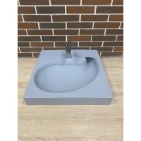 Раковина Stella Polar Шебби SP-00001522, 60 см, над стиральной машиной, искусственный камень, серый матовый