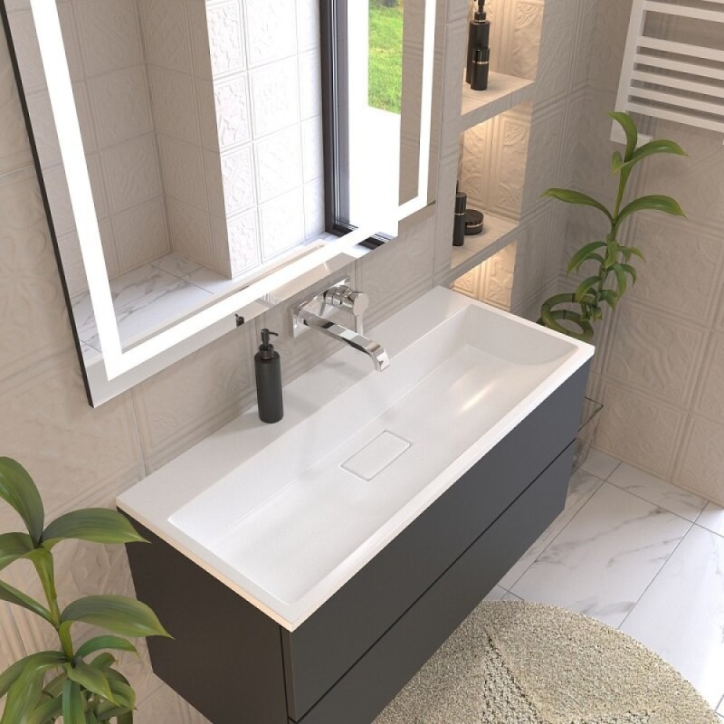 Раковина Stella Polar Арта SP-00001652, 90 см, искусственный камень, белый