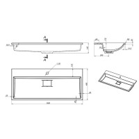 Раковина Stella Polar Арта SP-00001725, 100 см, искусственный камень, черный
