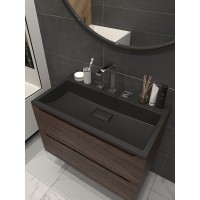 Раковина Stella Polar Арта SP-00001726, 80 см, искусственный камень, черный
