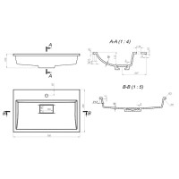 Раковина Stella Polar Арта SP-00001760, 70 см, искусственный камень, черный