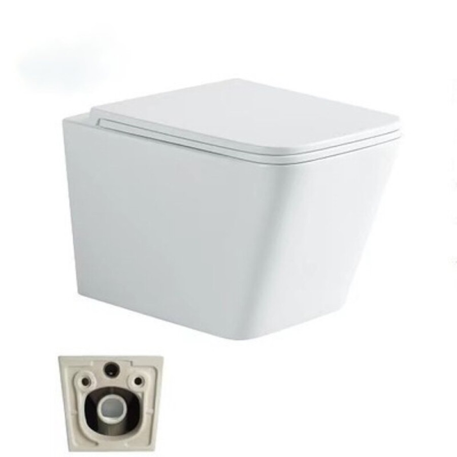 Подвесной унитаз Stella Polar Ибица KN9722004, SP-00001846, безободковый, смыв торнадо, крышка-сиденье микролифт, белый
