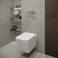 Подвесной унитаз Stella Polar Ибица KN9722004, SP-00001846, безободковый, смыв торнадо, крышка-сиденье микролифт, белый