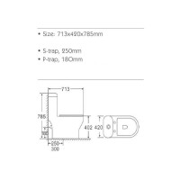 Унитаз моноблок Stella Polar Бильбао KN6277000, SP-00001849, крышка-сиденье микролифт, белый