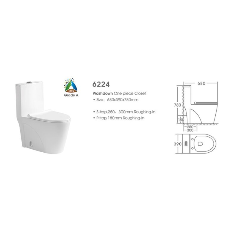 Унитаз моноблок Stella Polar Таррагона KN6224000, SP-00001850, крышка-сиденье микролифт, белый