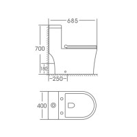 Унитаз моноблок Stella Polar Толедо KN6291000, SP-00001852, крышка-сиденье микролифт, белый