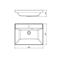 Раковина Stella Polar Азур SP-00001914, 60 см, искусственный камень, белый