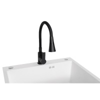 Смеситель для кухонной мойки Stella Polar Тулуза SP-00001980, с гибким изливом, цвет черный матовый
