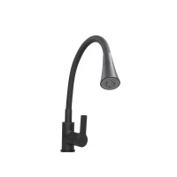 Смеситель для кухонной мойки Stella Polar Тулуза SP-00001980, с гибким изливом, цвет черный матовый