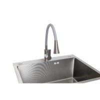 Смеситель для кухонной мойки Stella Polar Тулуза SP-00001981, с гибким изливом, цвет сатин/серый