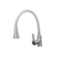 Смеситель для кухонной мойки Stella Polar Тулуза SP-00001981, с гибким изливом, цвет сатин/серый