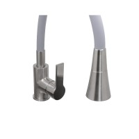 Смеситель для кухонной мойки Stella Polar Тулуза SP-00001981, с гибким изливом, цвет сатин/серый