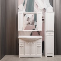 Шкаф-пенал Stella Polar Кармела SP-00002028, 36 см, напольный, белое серебро