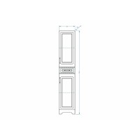 Шкаф-пенал Stella Polar Кармела SP-00002028, 36 см, напольный, белое серебро