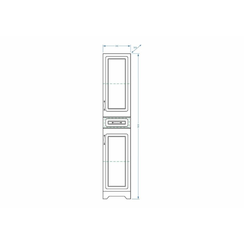 Шкаф-пенал Stella Polar Кармела SP-00002028, 36 см, напольный, белое серебро
