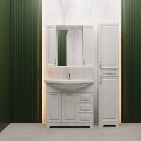 Зеркальный шкаф Stella Polar Кармела SP-00002033, 90 см, белое серебро