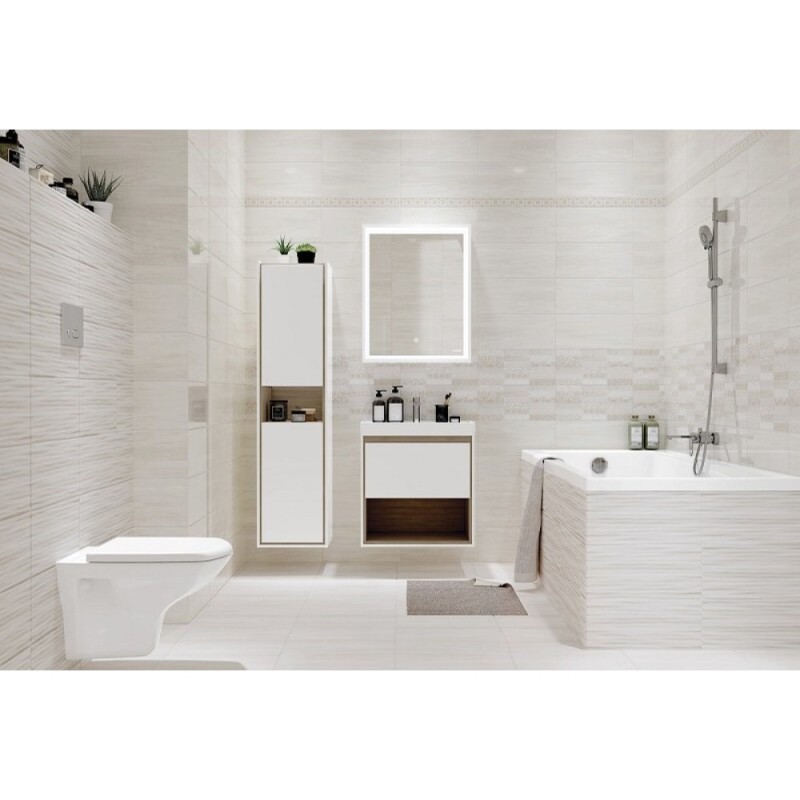 Пенал Cersanit Louna SP-SL-LOU/Wh, 35 см, подвесной, белый/дерево