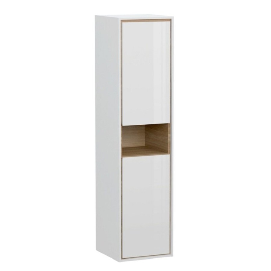 Пенал Cersanit Louna SP-SL-LOU/Wh, 35 см, подвесной, белый/дерево