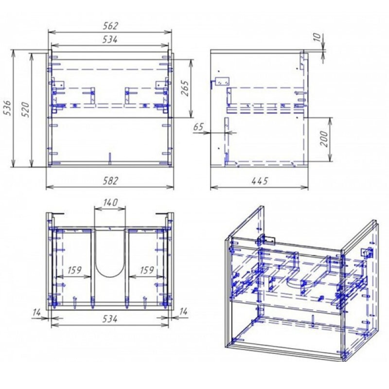 Тумба под раковину Cersanit Louna 60 SP-SZ-LOU-CO60/Wh