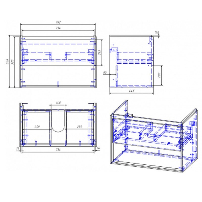 Тумба под раковину Cersanit Louna SP-SZ-LOU-CO80/Wh 80