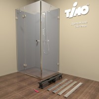 Дренажный канал Timo Eco SP10-900, 90 см, желоб из пластика, перфорированная решетка, хром, SP10900-PC10900