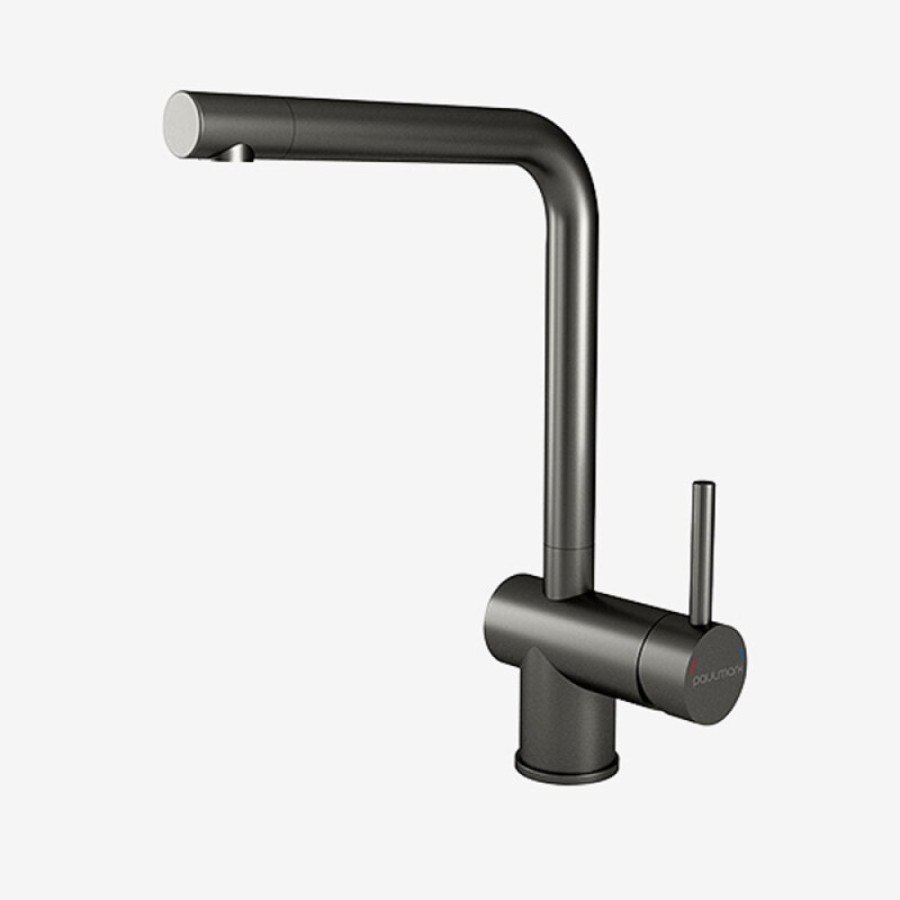 Смеситель Paulmark Spring Sp212067-GM, для кухонной мойки, вороненая сталь