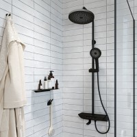 Душевая система Iddis SpaHome SPABLBTi06, с управлением Push Control, верхний душ, черный матовый