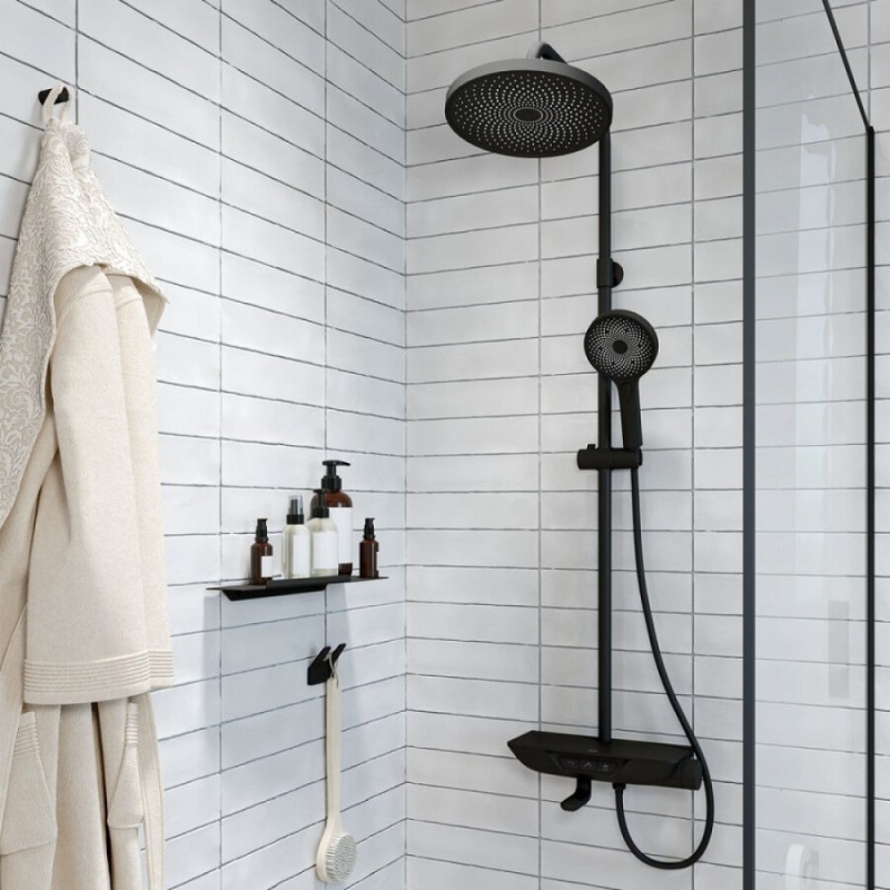 Душевая система Iddis SpaHome SPABLBTi06, с управлением Push Control, верхний душ, черный матовый