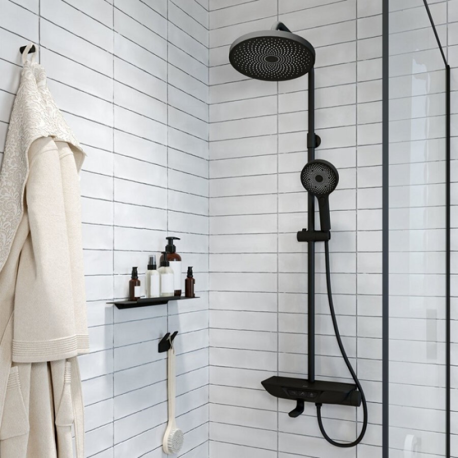 Душевая система Iddis SpaHome SPABLBTi06, с управлением Push Control, верхний душ, черный матовый